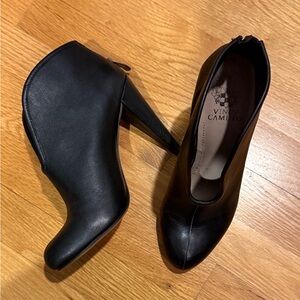 Vince Camuto Cone-Heeled Ankle Booties with Deep-V Cutout